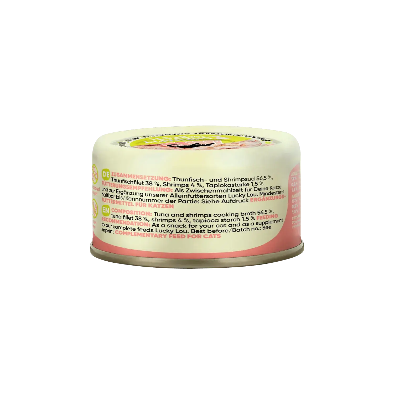 Lucky Lou Extrafood Thunfisch & Shrimps in Gelee 70g Dose – Bild 4
