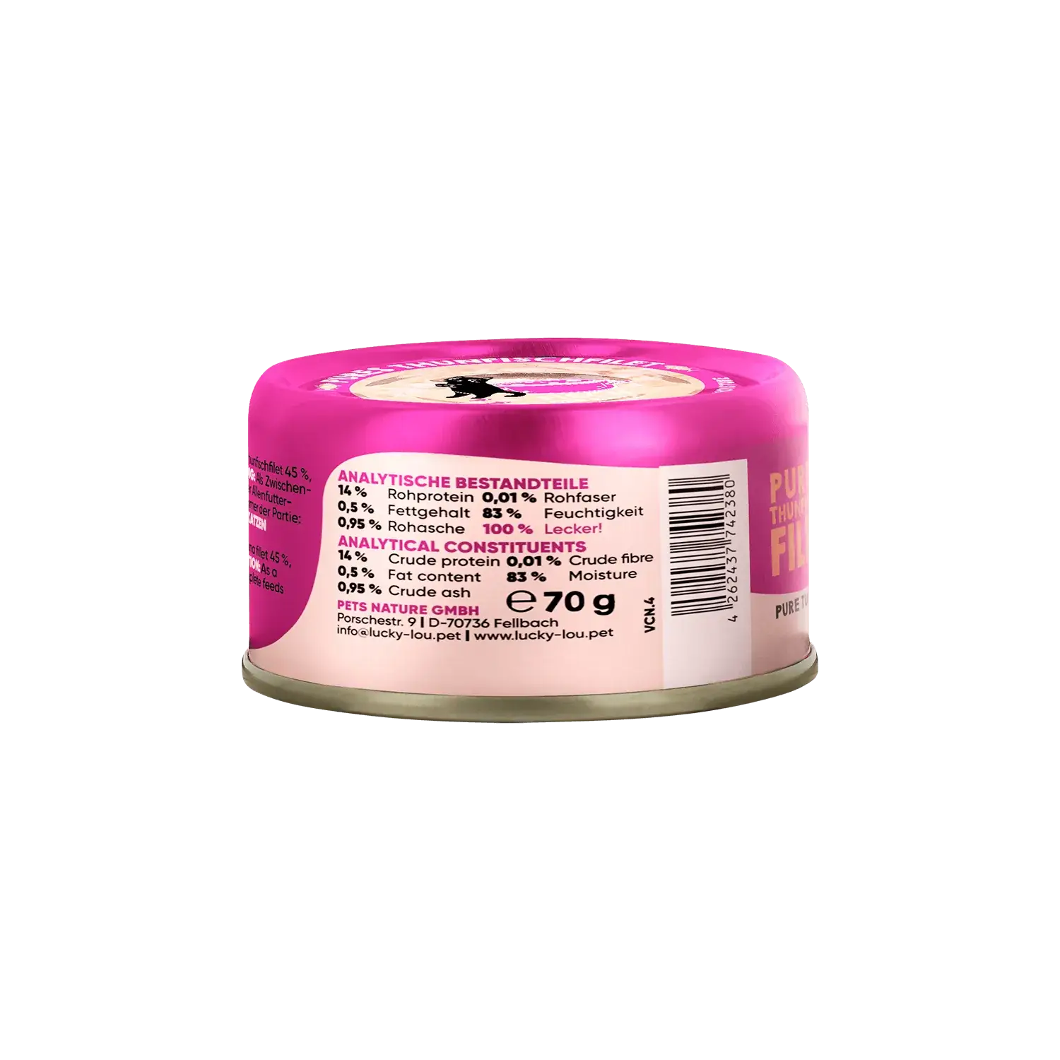 Lucky Lou Extrafood Thunfischfilet in Sud 70g Dose – Bild 5
