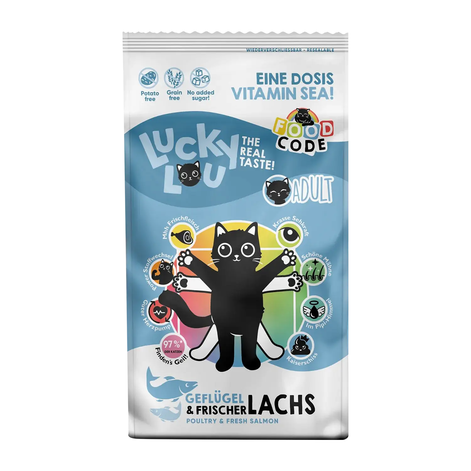 Lucky Lou Food Code Lifestage Adult Geflügel & Lachs