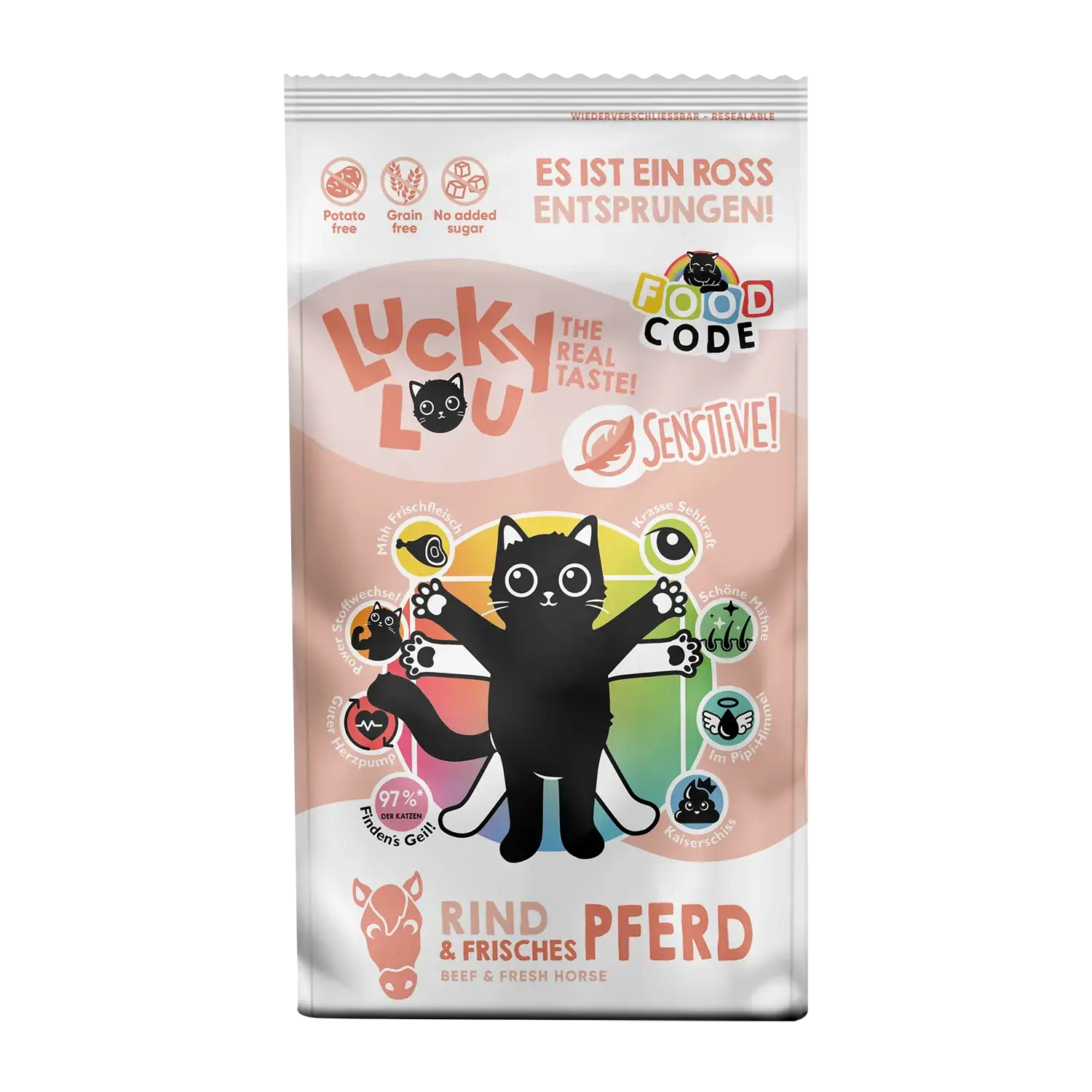 Lucky Lou Food Code Lifestage Adult Rind & Pferd