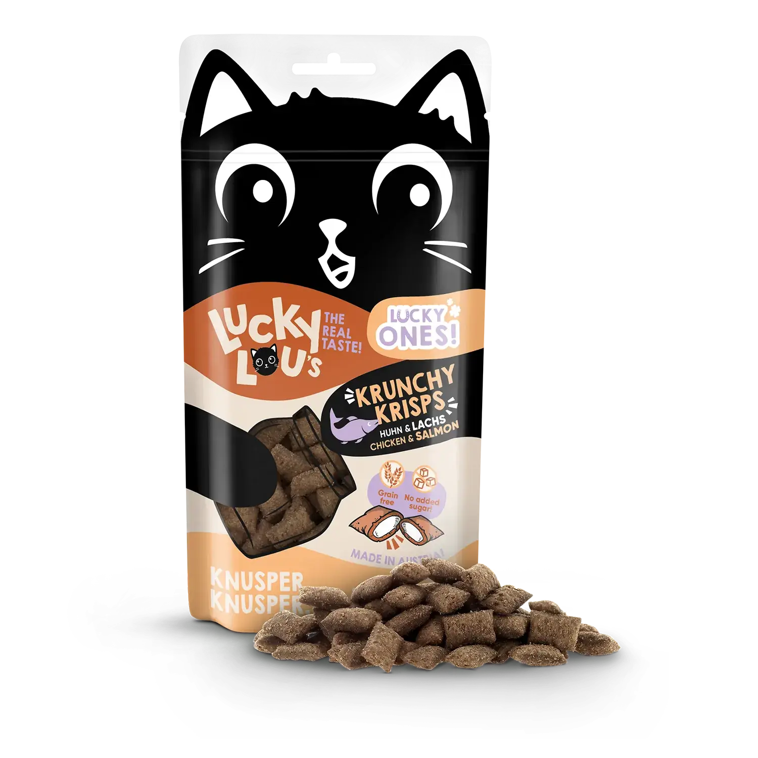 Lucky Lou Krunchy Krisps Huhn & Lachs 60g – Bild 2