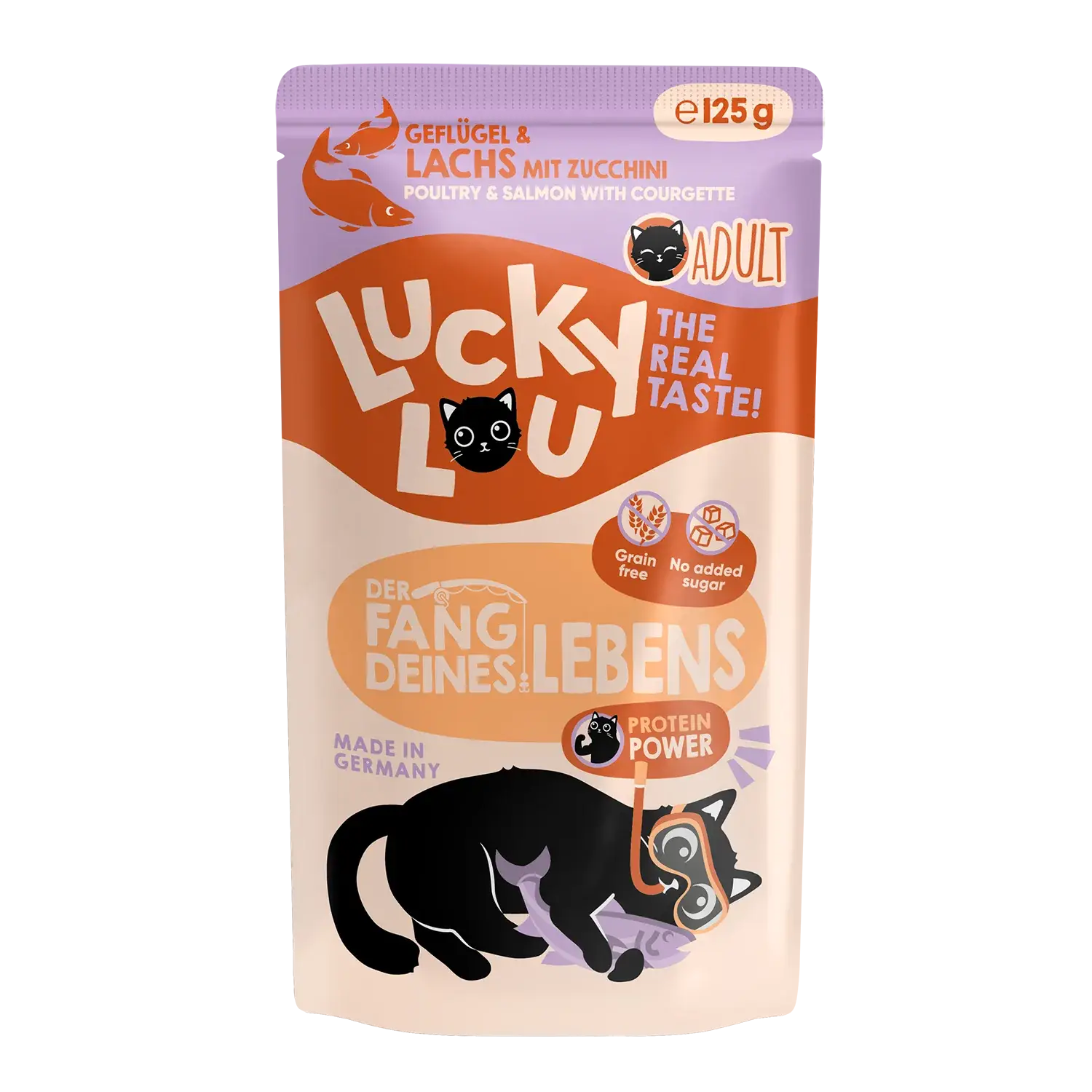 Lucky Lou Lifestage Adult Geflügel & Lachs Pouch/Frischebeutel