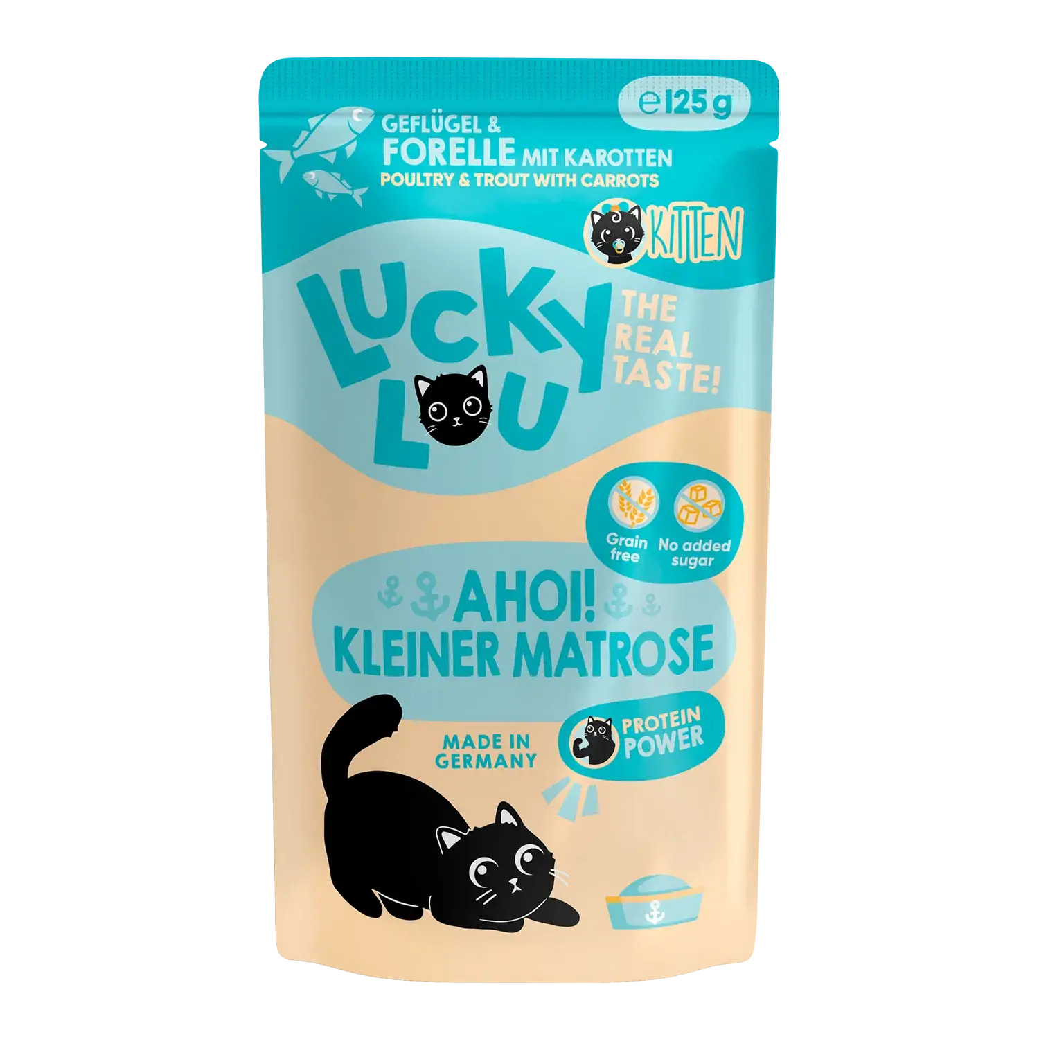Lucky Lou Lifestage Kitten Geflügel & Forelle Pouch/Frischebeutel