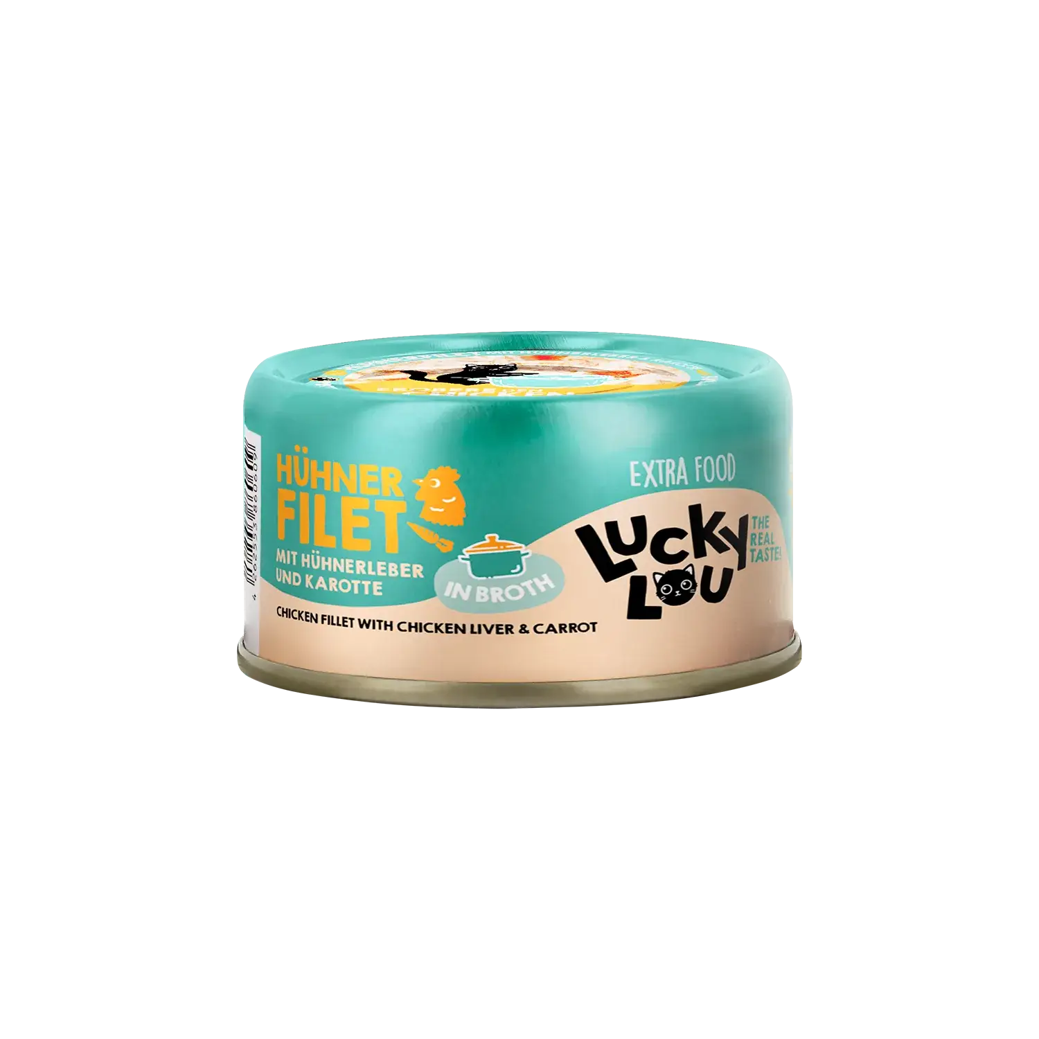 Lucky Lou® EXTRA FOOD Hühnerfilet mit Hühnerleber & Karotten in Broth 70g Pouch