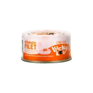 Lucky Lou® EXTRA FOOD Hühnerfilet mit Hühnerleber & Karotten in Jelly 70g Dose