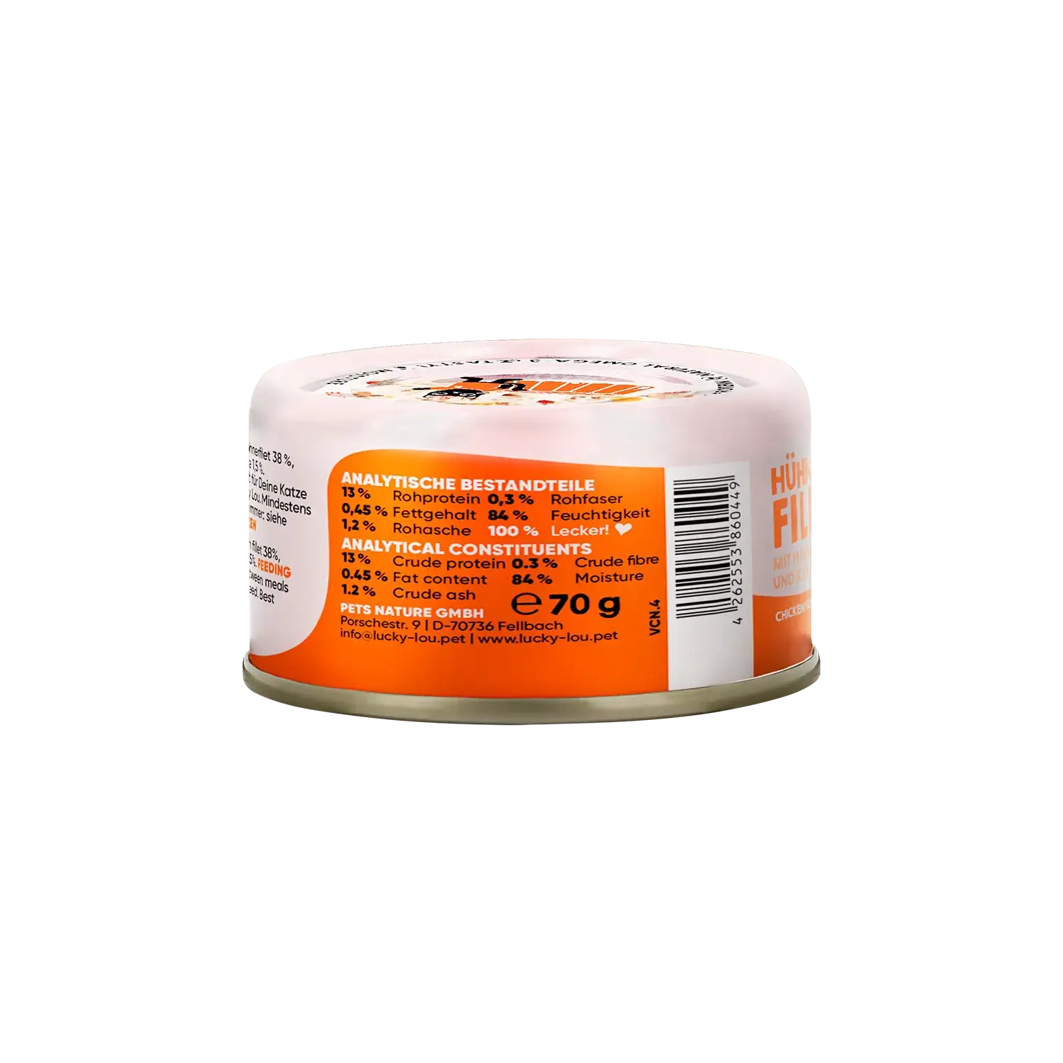 Lucky Lou® EXTRA FOOD Hühnerfilet mit Hühnerleber & Karotten in Jelly 70g Dose – Bild 2