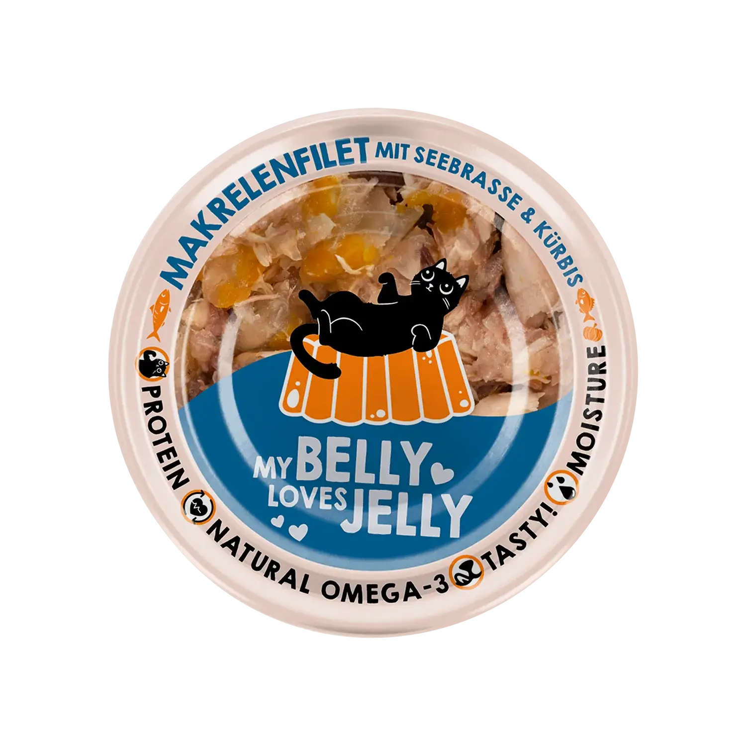 Lucky Lou® EXTRA FOOD Makrelenfilet mit Seebrasse & Kürbis in Jelly 70g Dose – Bild 5