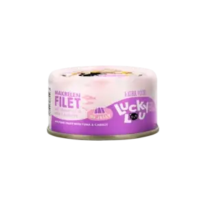 Lucky Lou® EXTRA FOOD Makrelenfilet mit Thunfisch & Karotte in Jelly 70g Dose