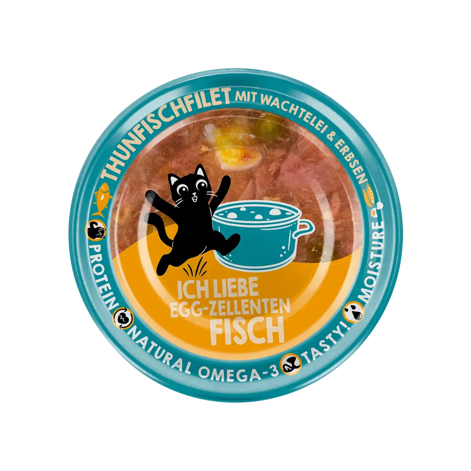 Lucky Lou® EXTRA FOOD Thunfischfilet mit Wachtelei & Erbsen in Broth 70g Dose – Bild 5