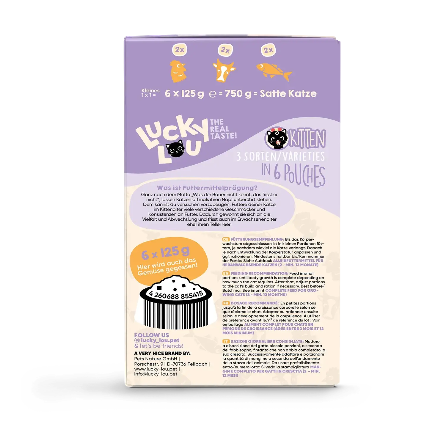 Lucky Lou® Lifestage Kitten Kiddy Mix-Box 12er-Pack 1,5kg – Bild 5