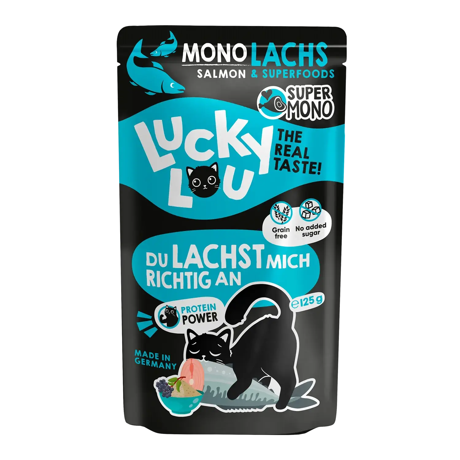 Lucky Lou® SuperMono Lachs 125g Pouch/Frischebeutel