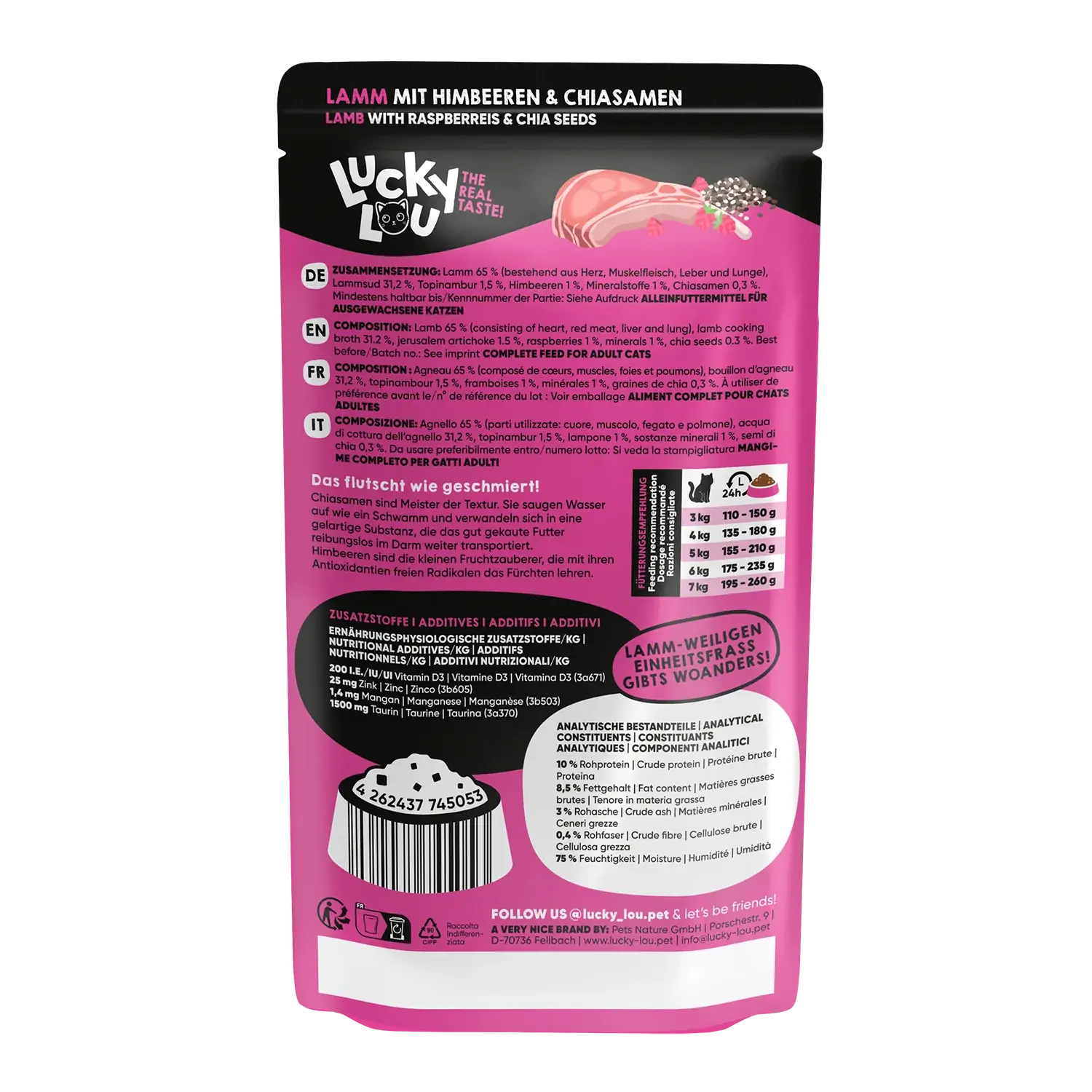 Lucky Lou® SuperMono Lamm 125g Pouch/Frischebeutel – Bild 3