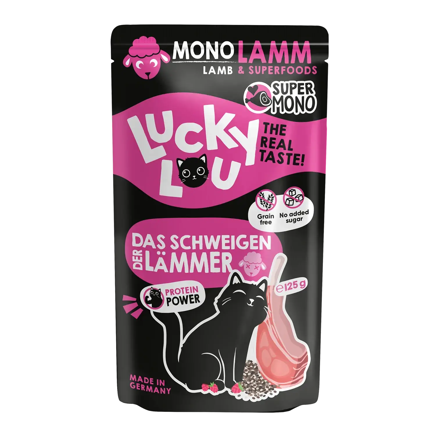 Lucky Lou® SuperMono Lamm 125g Pouch/Frischebeutel