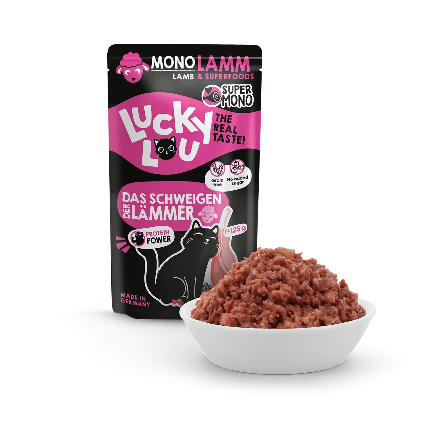 Lucky Lou® SuperMono Lamm 125g Pouch/Frischebeutel – Bild 2