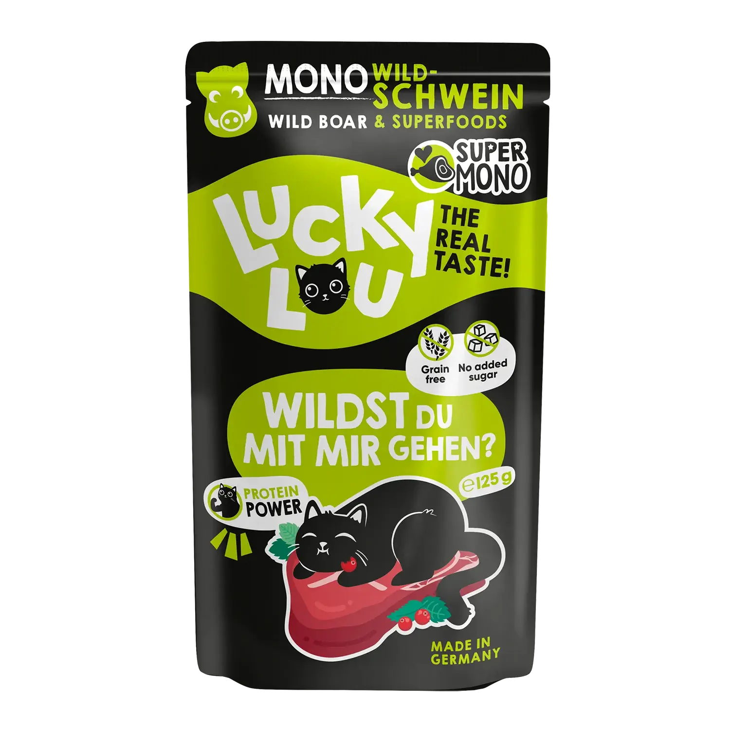 Lucky Lou® SuperMono Wildschwein 125g Pouch/Frischebeutel
