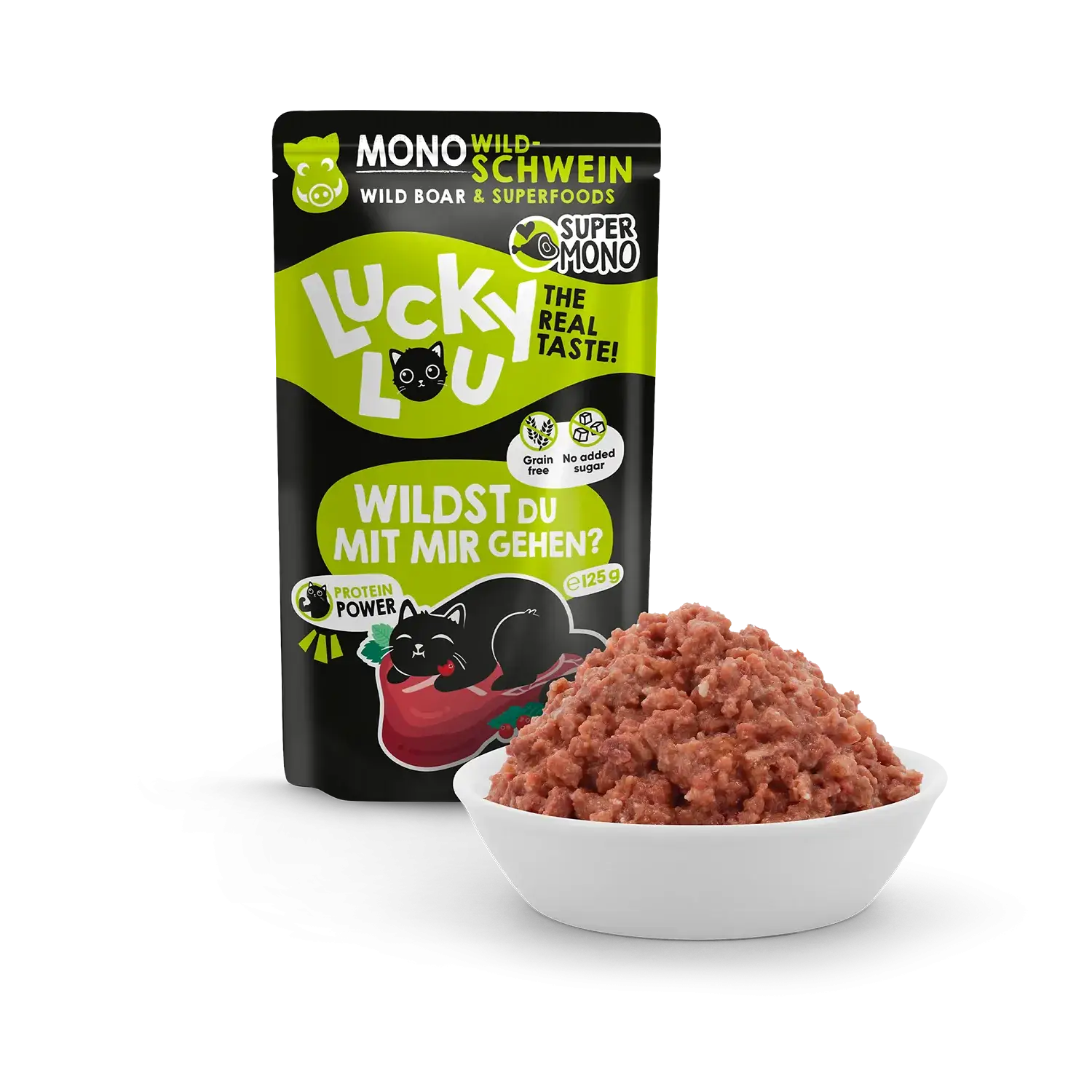 Lucky Lou® SuperMono Wildschwein 125g Pouch/Frischebeutel – Bild 2