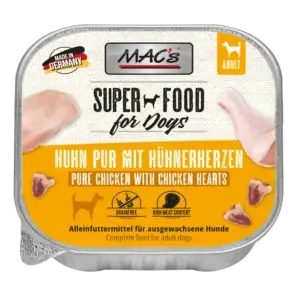MAC's Dog Schale Huhn pur mit Hühnerherzen 150g
