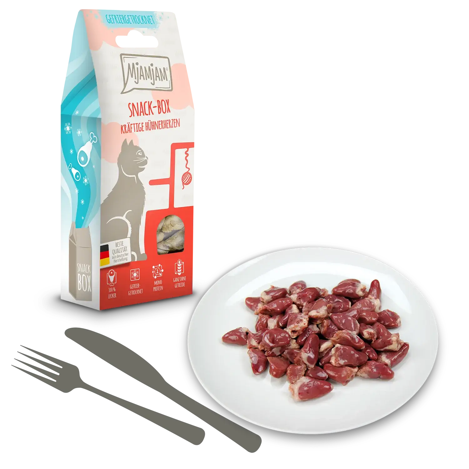 Mjamjam - Snack Box - kräftige Hühnerherzen 35g – Bild 2