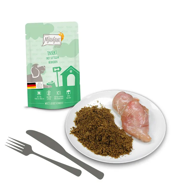 Mjamjam Dog - Quetschie - Insekt mit saftigem Hühnchen 125g – Bild 2
