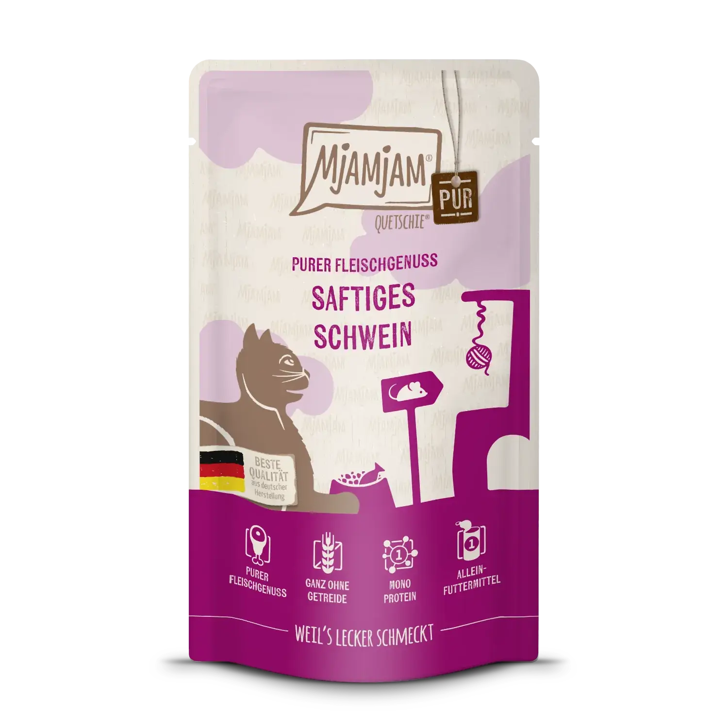 Mjamjam - Purer Fleischgenuss- saftiges Schwein pur 125g