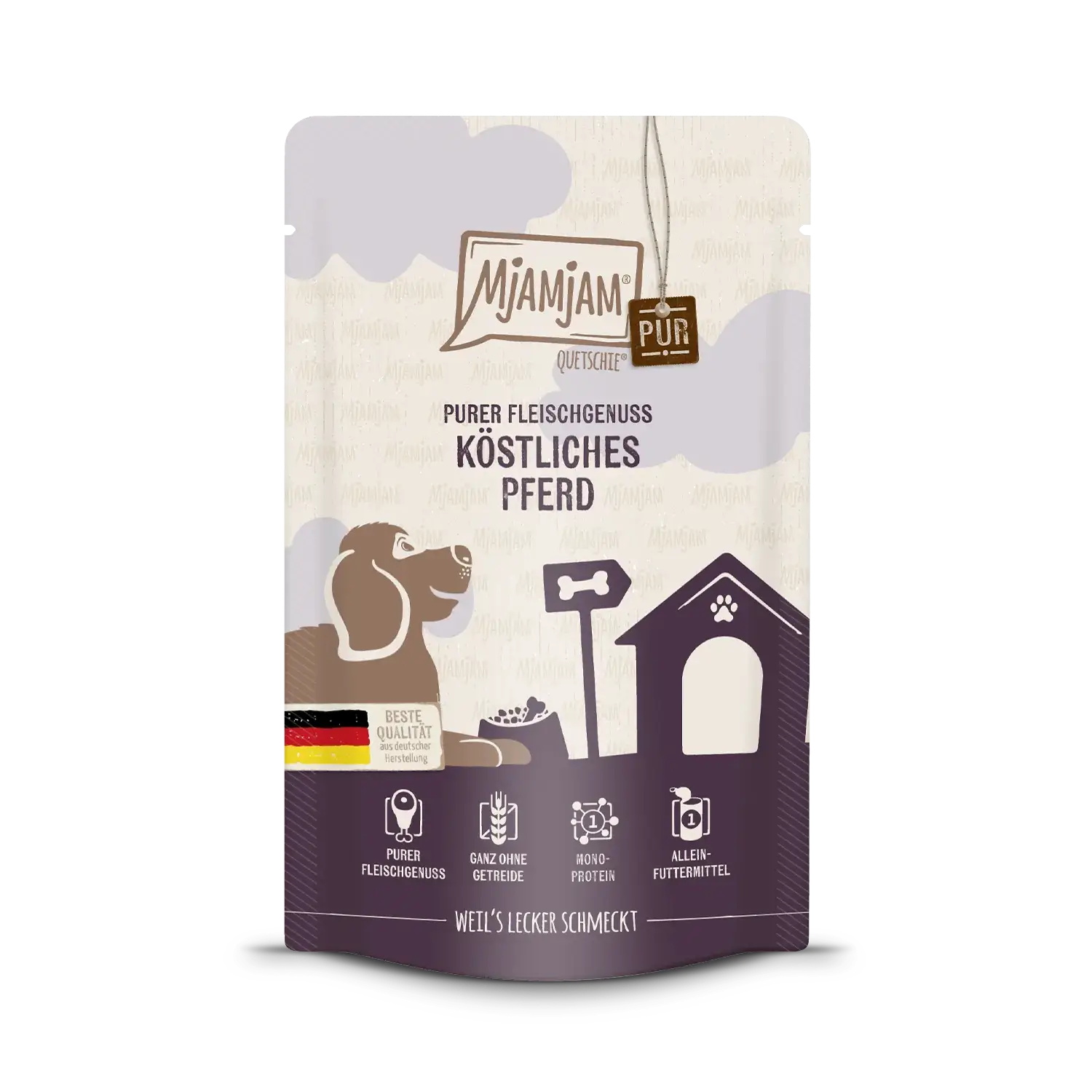 Mjamjam Dog - Quetschie Purer Fleischgenuss - Köstliches Pferd PUR