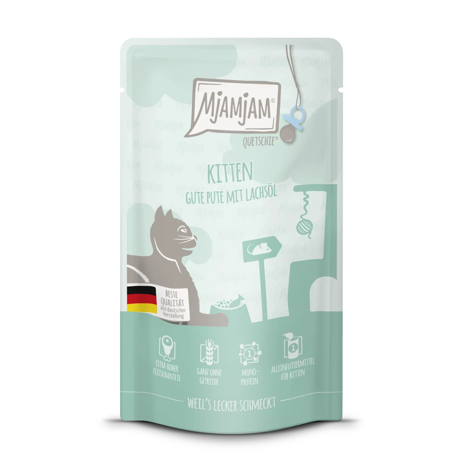 Mjamjam - Quetschie Kitten gute Pute mit Lachsöl