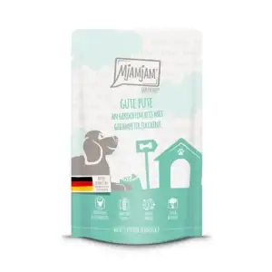Mjamjam Dog - Quetschie - gute Pute an gekochtem Reis mit gedämpfter Zucchini 125g