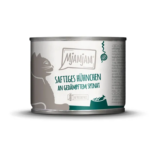 Mjamjam Saftiges Hühnchen an gedämpftem Spinat