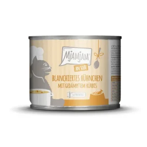 Mjamjam - blanchiertes Hühnchen mit gedämpftem Kürbis an Soße - 185g