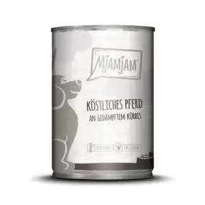 Mjamjam Dog - köstliches Pferd an gedämpftem Kürbis