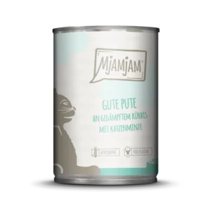 Mjamjam -  Gute Pute an gedämpftem Kürbis mit Katzenminze - 400g