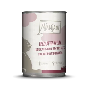 Mjamjam - herzhaftes Wild & Kaninchen an fruchtigen Heidelbeeren - 400g