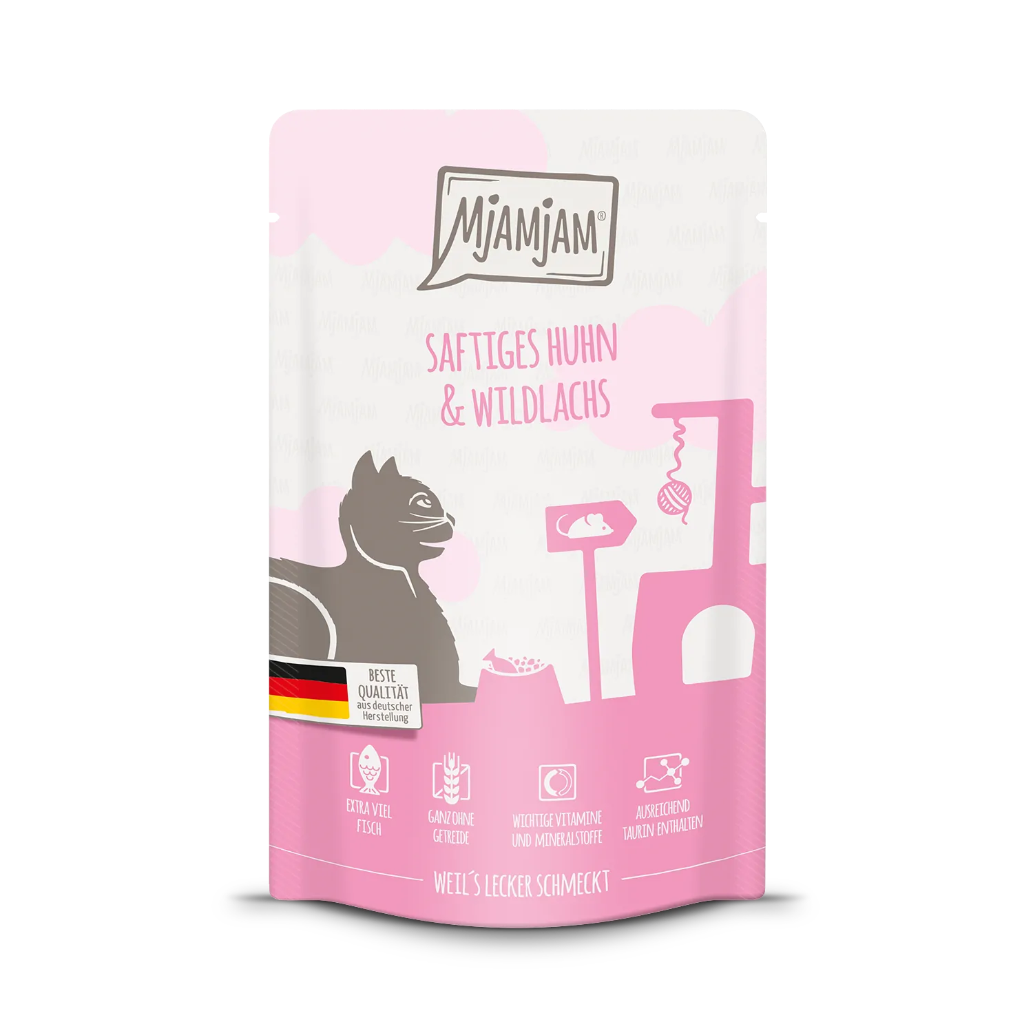 Mjamjam - Quetschie saftiges Huhn und Wildlachs