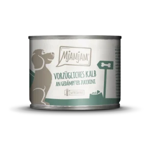 Mjamjam Dog - vorzügliches Kalb an gedämpfter Zucchini - 200g