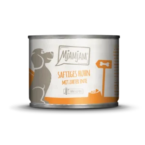 Mjamjam Dog - saftiges Huhn mit zarter Ente an Möhrchen und gekochter Hirse - 200g