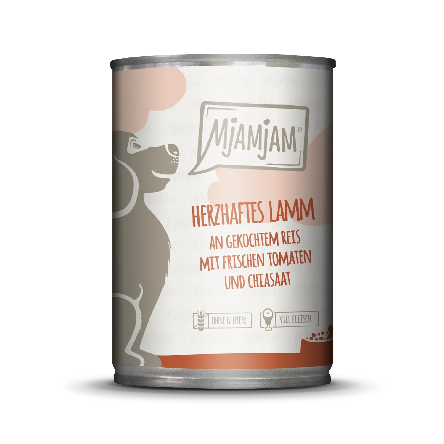 Mjamjam Dog - herzhaftes Lamm an gekochtem Reis mit frischen Tomaten