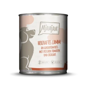 Mjamjam Dog - herzhaftes Lamm an gekochtem Reis mit frischen Tomaten - 800g