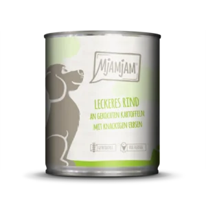 Mjamjam Dog - leckeres Rind an gekochten Kartoffeln mit knackigen Erbsen - 800g