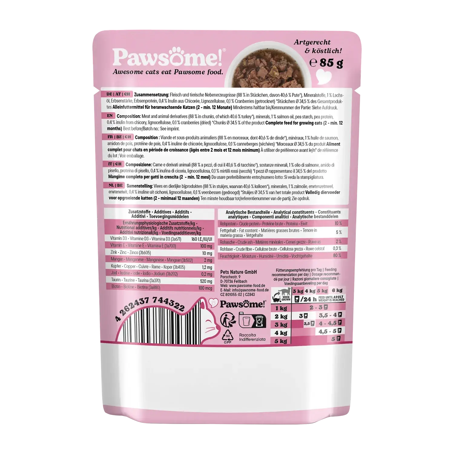 Pawsome! Kitten Pute 85g in Sauce – Bild 3