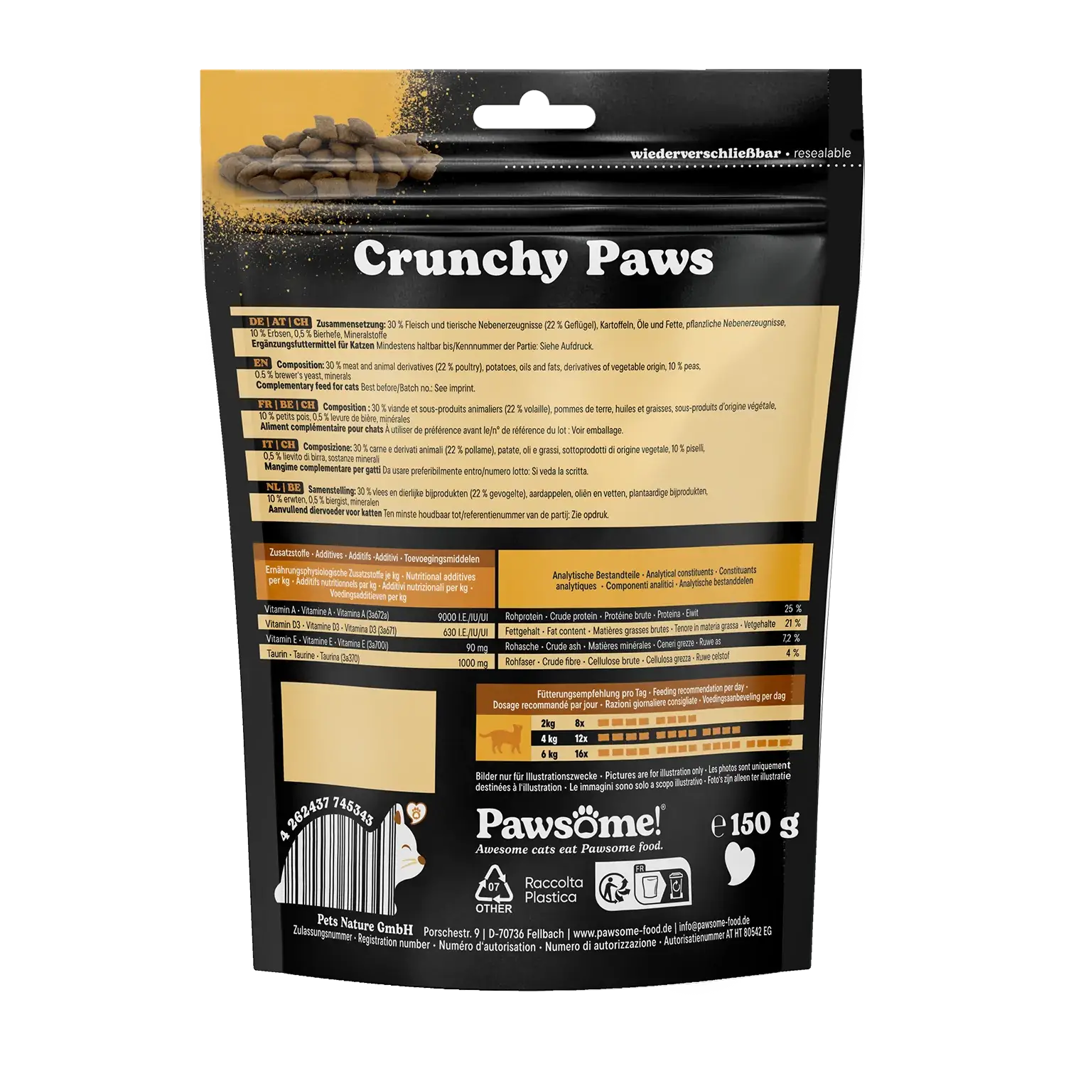 Pawsome!® Crunchy Paws Geflügel 150g – Bild 3