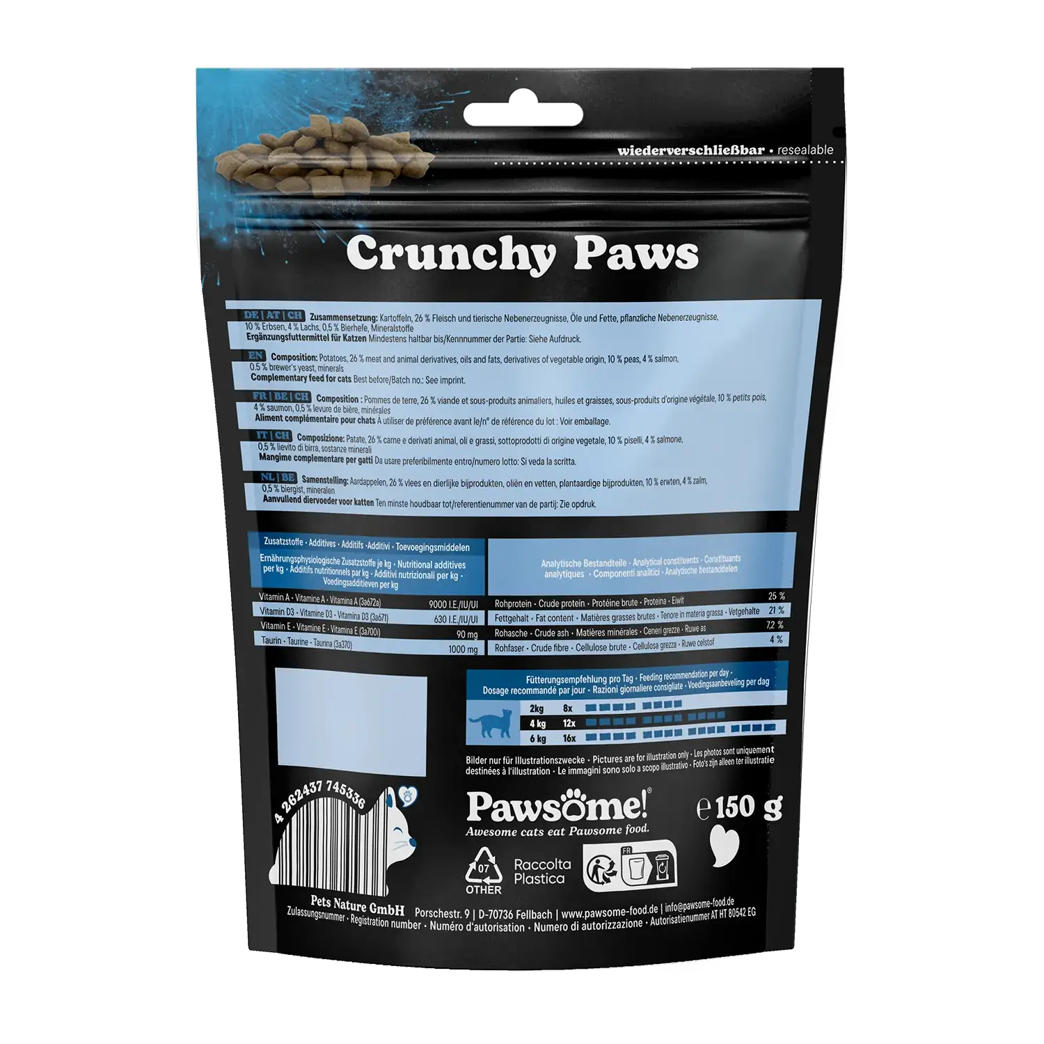 Pawsome!® Crunchy Paws Lachs 150g – Bild 3