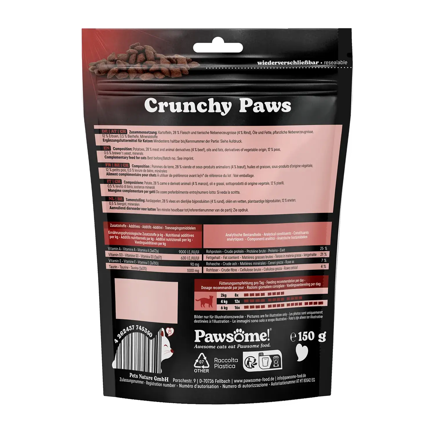 Pawsome!® Crunchy Paws Rind 150g – Bild 3