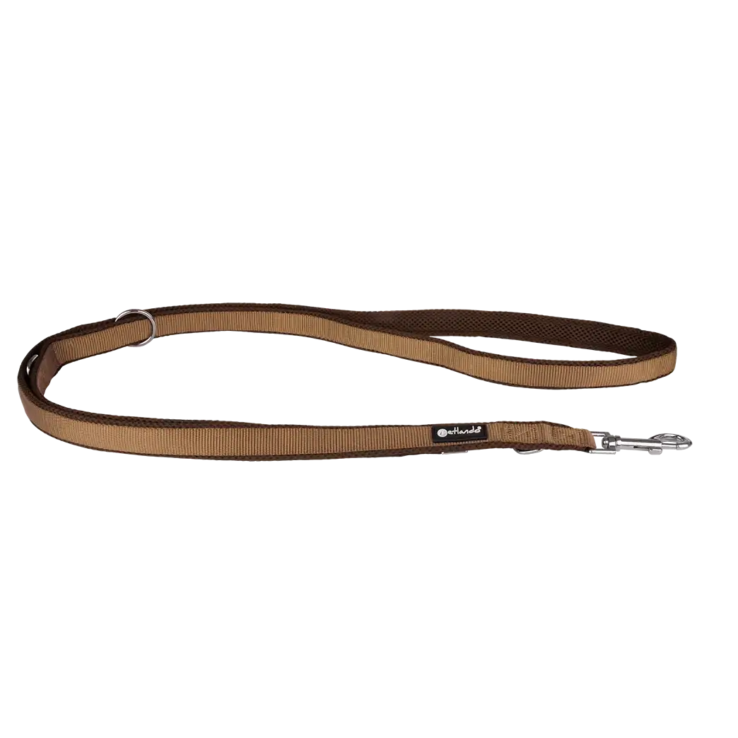 Petlando Mesh verstellbare Führleine 2,3m mokka/cognac