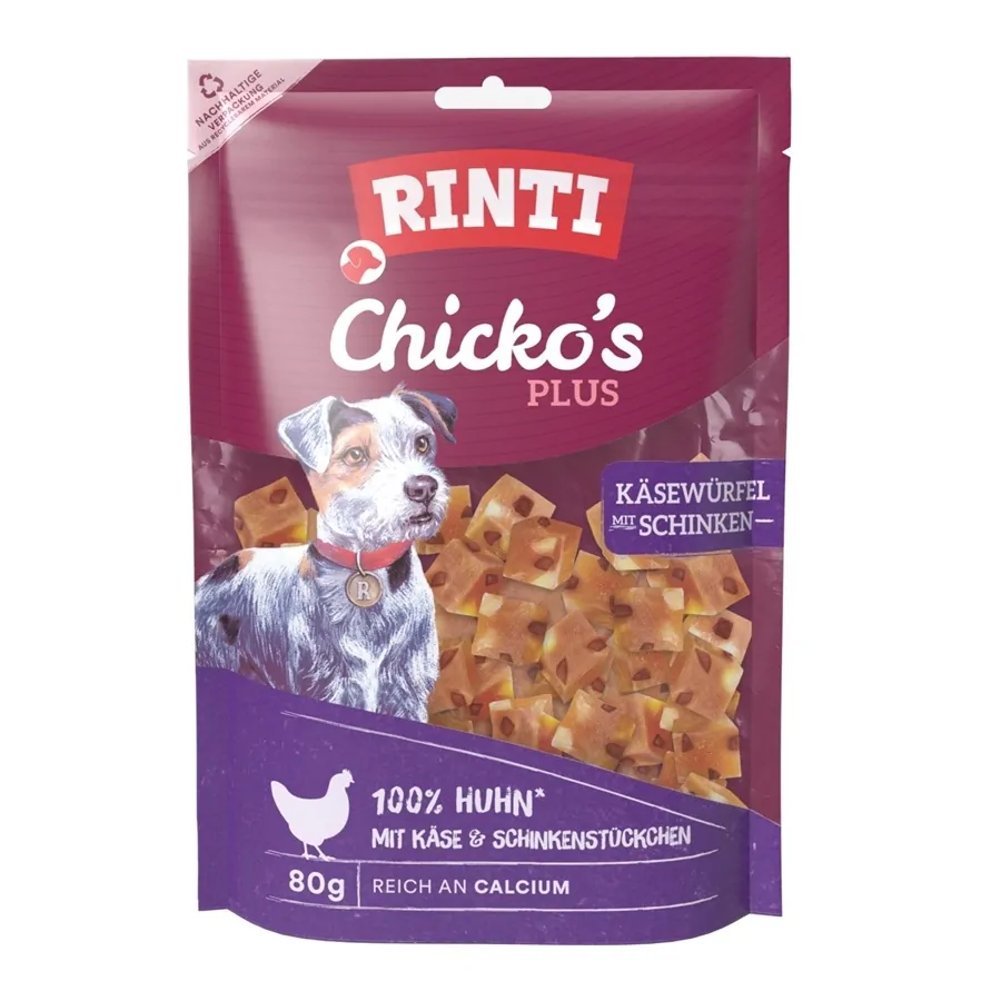 Rinti Chicko Plus Käse-Schinken-Würfel 80g
