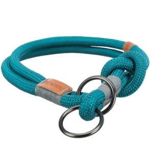 Trixie Be Nordic Zug-Stopp-Halsband - petrol/hellgrau, Größe: XS-S
