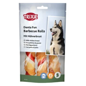 Trixie Denta Fun Barbecue Chicken Chewing Rolls, verpackt - 105g