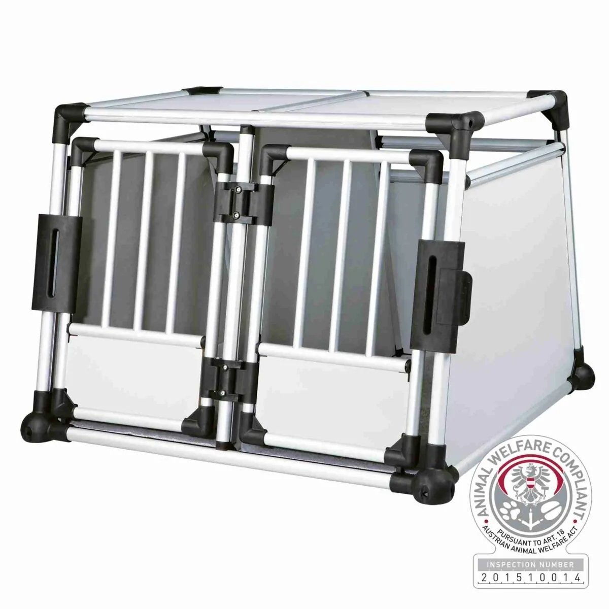 Trixie Doppel-Transportbox, Aluminium Größe M-L
