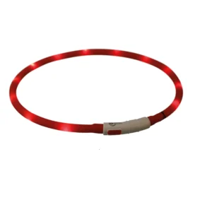 Trixie Flash Leuchtring USB XS-XL 70 cm/Ø 10 mm - rot