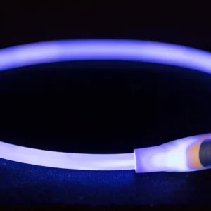 Trixie Flash Leuchtring USB - blau, Größe S-M
