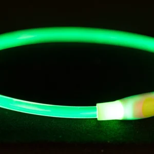 Trixie Flash Leuchtring USB - grün, Größe S-M